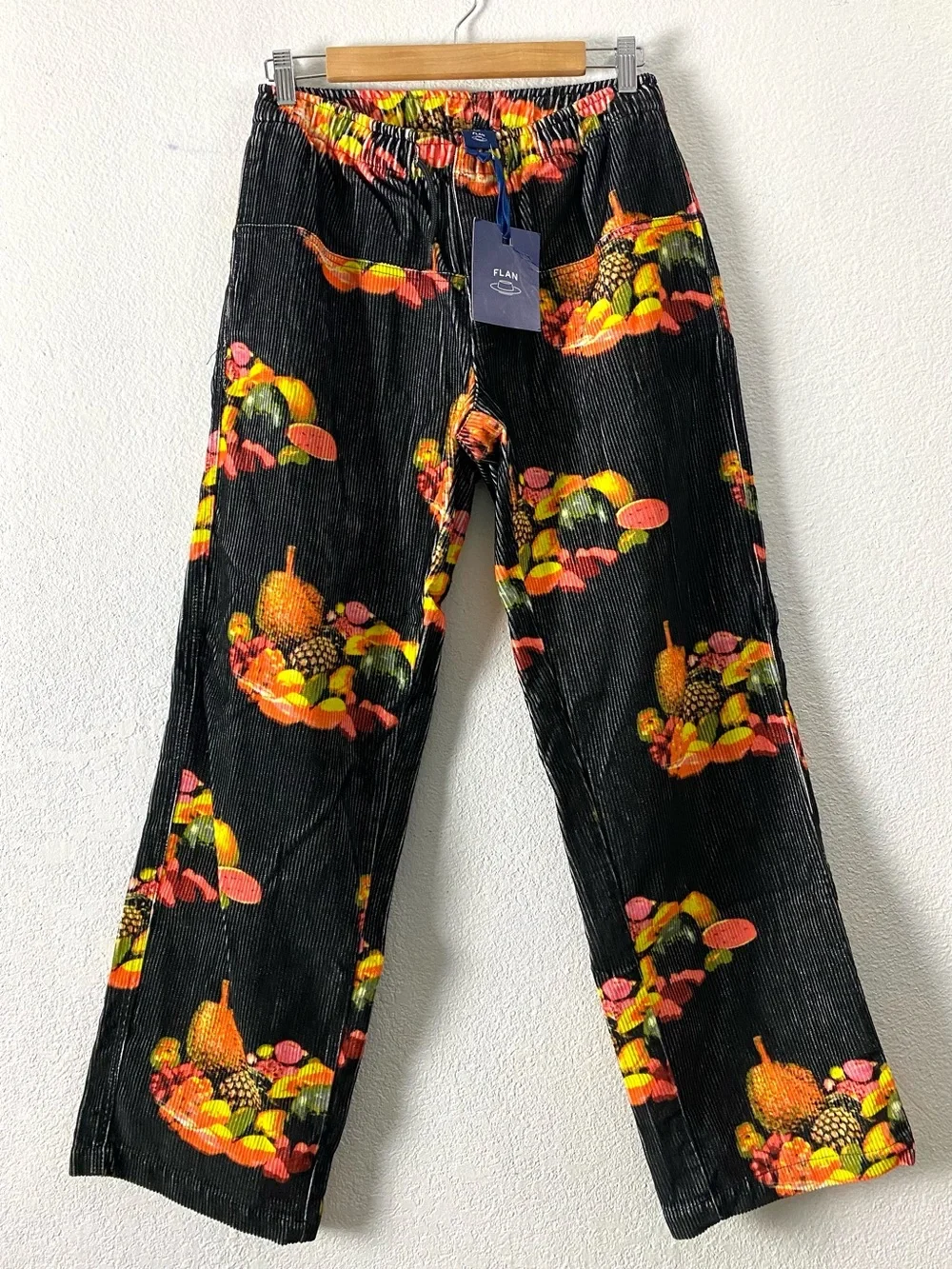 New FLAN Labs Men’s Streetwear Corduroy Relaxed Straight Leg Joggers Pants Small